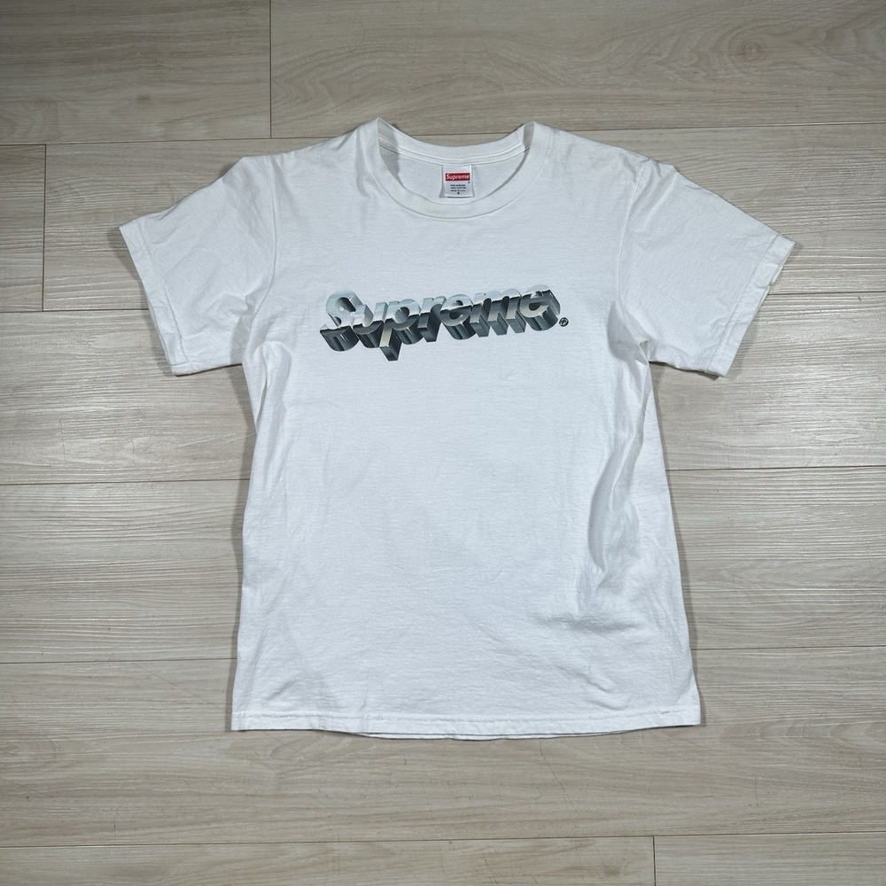 Supreme Chrome Logo T-shirt Size Small White 2020 SS Summer Season